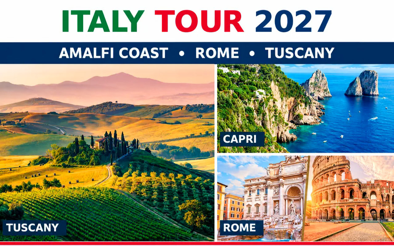 Italy: Amalfi, Rome & Tuscany October 9-23, 2027